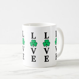 I Kärlek Ireland Shamrock Klöver Löv Enkel Elegant Kaffemugg