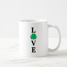 I Kärlek Ireland Shamrock Klöver Löv Enkel Elegant Kaffemugg