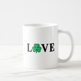 I Kärlek Ireland Shamrock Klöver Löv Enkel Elegant Kaffemugg