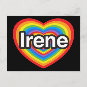 I kärlek Irene. Jag kärlek du Irene. Hjärta Vykort