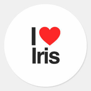 i kärlek iris runt klistermärke