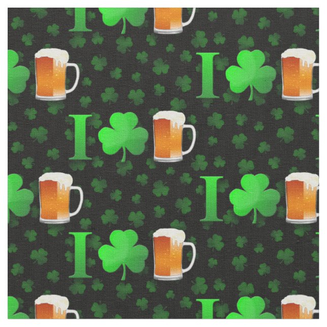 I Kärlek Irish Beer Saint Patricks Day Tyg (Närbild)