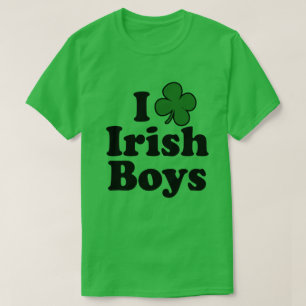 I Kärlek Irish Boys Cute Shamrock T-Shirt