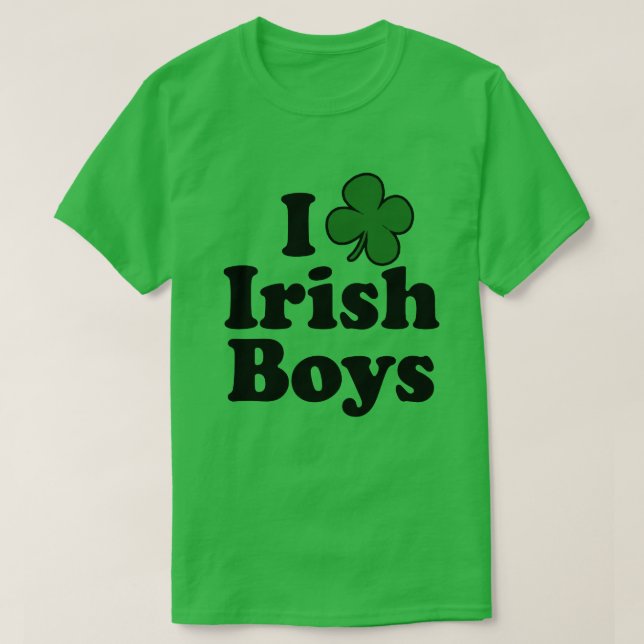 I Kärlek Irish Boys Cute Shamrock T-Shirt (Design framsida)