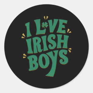I Kärlek Irish Boys I Heart Irish Boys Funny St. P Runt Klistermärke