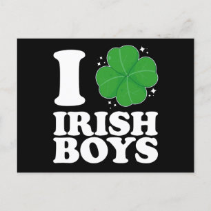I Kärlek Irish Boys Shamrock Heart St patrick's da Vykort