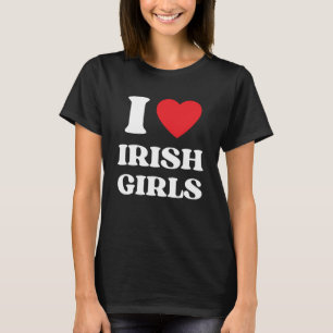 I Kärlek Irish Girls I Red Heart British Girls Ire T Shirt