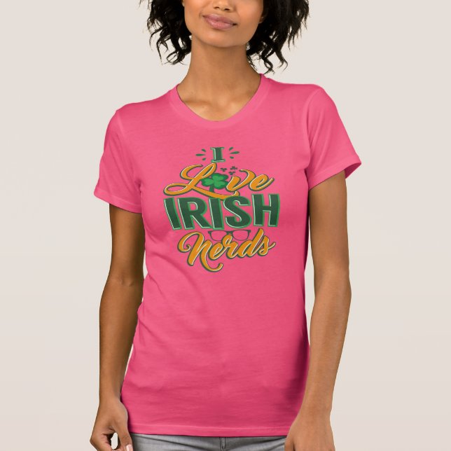 I Kärlek Irish Nerds Funny St patrick's day Gag T Shirt (Framsida)