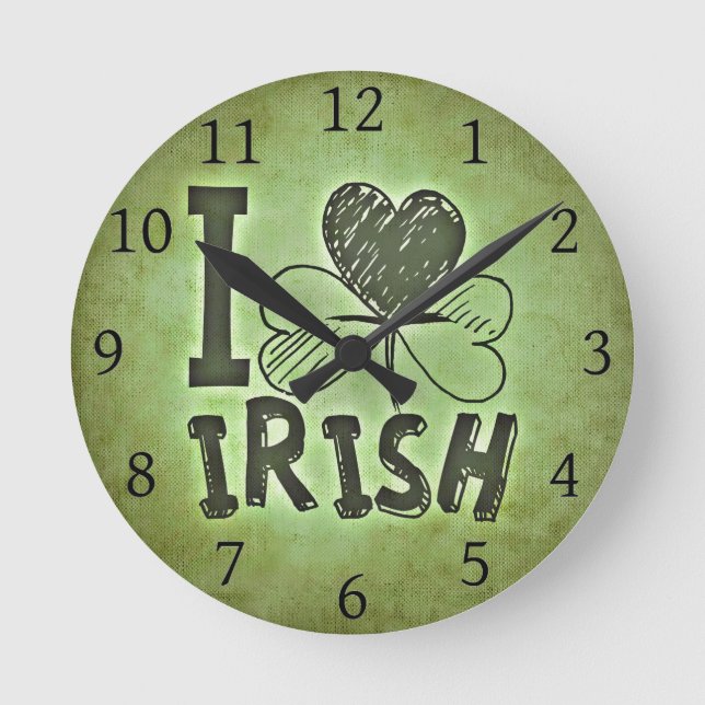 I Kärlek Irish Rund Klocka (Framsida)