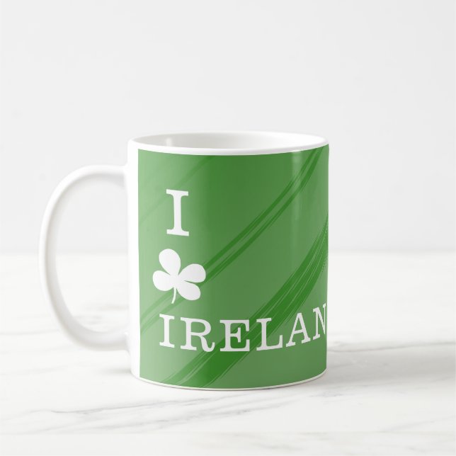 I kärlek Irland Grönt Mönster Kaffemugg (Vänster)