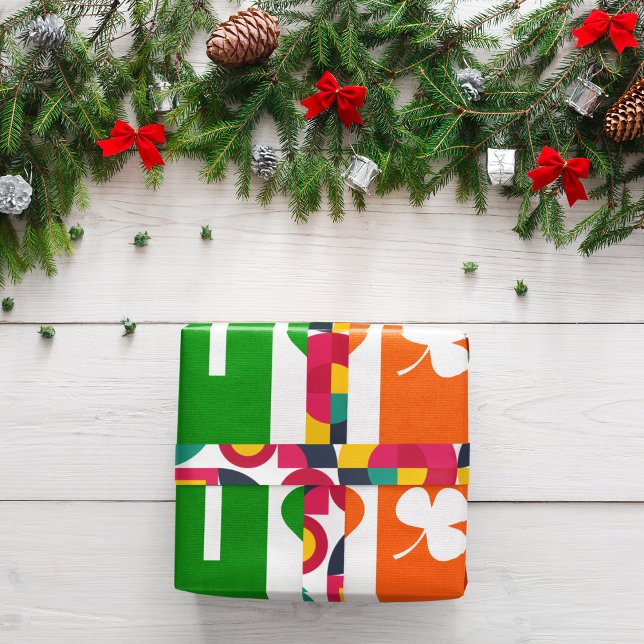 I Kärlek Irland Presentpapper (irish festival birthday packing gift wrap,gift wrapping paper,return gift wrap paper,paper gift)