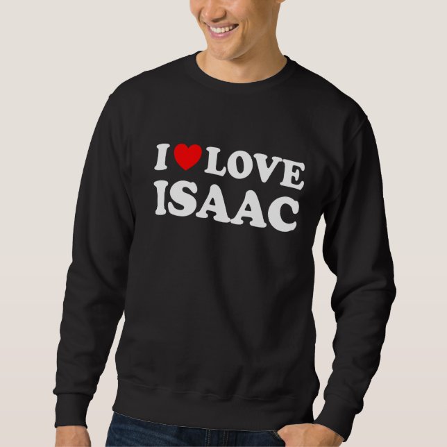 I Kärlek Isaac I Heart Isaac Lång Ärmad Tröja (Framsida)