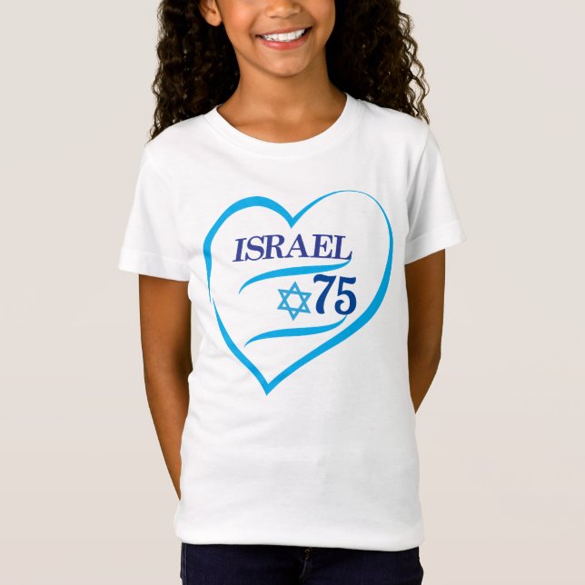 I Kärlek Israel 75-årsdagen, Independence day T Shirt (Framsida)