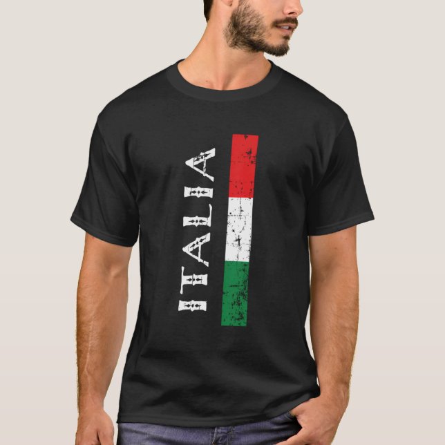 I Kärlek Italia Italien Flagga Italienska kulturar T Shirt (Framsida)