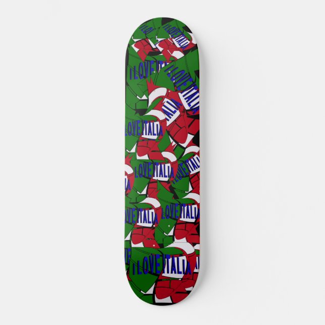 I Kärlek Italia Mini Skateboard Bräda 18,5 Cm (Framsida)