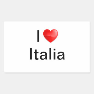 I kärlek Italia Rektangulärt Klistermärke