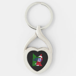 I Kärlek Italia Twisted Heart Silverfärgad Nyckelring