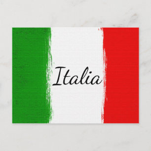 I kärlek Italien.Flagga av Italien. Vykort