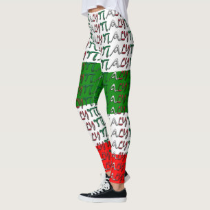 I Kärlek Italien Italienska Flagga Typography Funn Leggings
