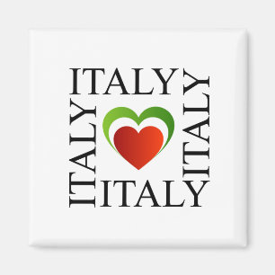 I kärlek italien med det italienska flagga färg magnet