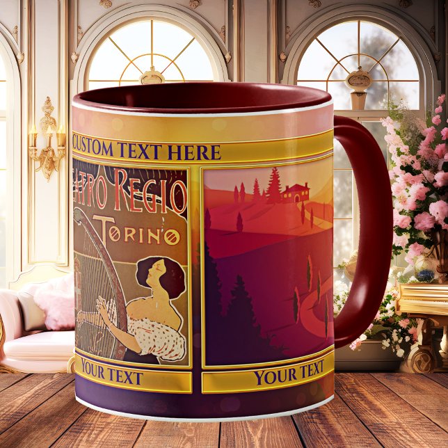 I kärlek Italien Personlig Photo Mugg (I love Italy - personalized photo mug inspired by Italian art - keepsake - travel - Europe)