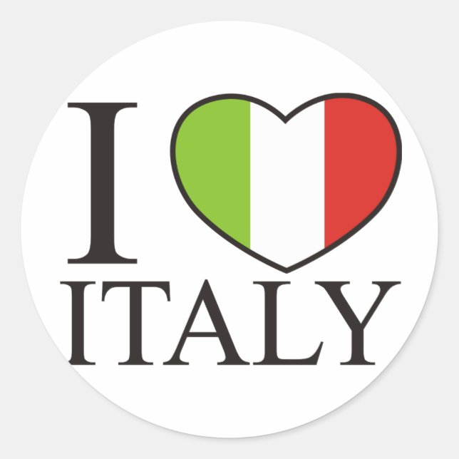 I KÄRLEK ITALIEN RUNT KLISTERMÄRKE (Framsida)