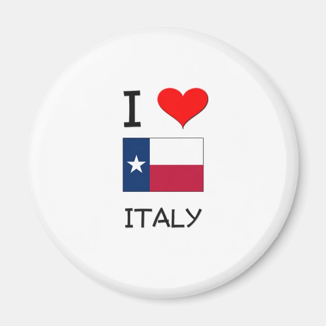 I Kärlek Italien Texas Magnet (Framsidan)