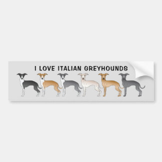 I Kärlek italiensk greyhound with cute Tecknad hun Bildekal