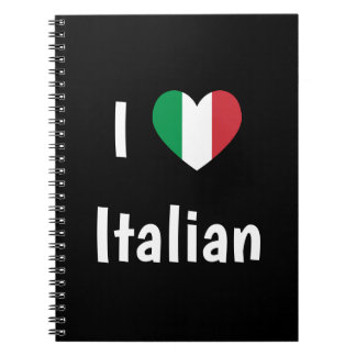 I Kärlek Italienska Flagga Heart Anteckningsbok
