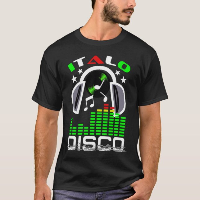 I Kärlek Italo Disco Black T Shirt (Framsida)