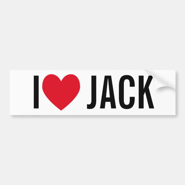 I Kärlek Jack Bumper Sticker Bildekal (Framsidan)