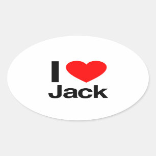 i KÄRLEK JACK Ovalt Klistermärke