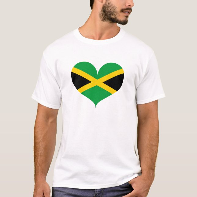 I Kärlek Jamaica Flagga T Shirt (Framsida)