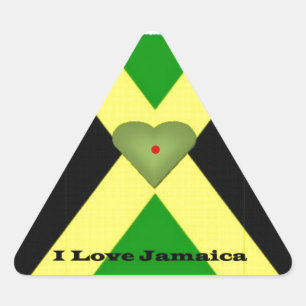 I Kärlek Jamaica har vi en Nicedag och en bättre n Triangelformat Klistermärke