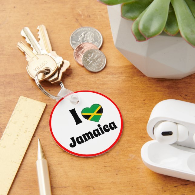 I kärlek Jamaica & Jamaican Heart - transport / sp Nyckelring (Skrivbord)