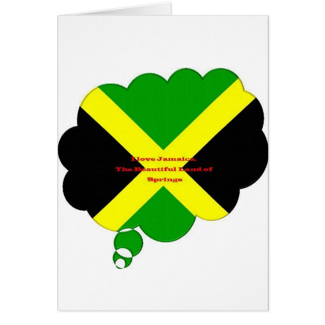 I Kärlek Jamaica National Flagga Färg Hälsningskort (Framsidan)