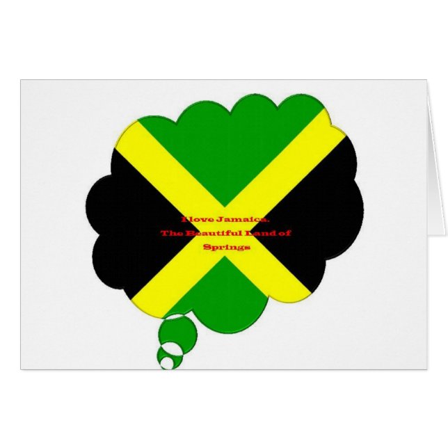 I Kärlek Jamaica National Flagga Färg Hälsningskort (Framsidan Horizontal)