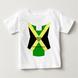 I Kärlek Jamaica National Flagga Färg Mönster Desi T-shirt