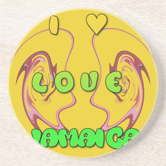 I kärlek Jamaica.png Underlägg Sandsten (Framsidan)