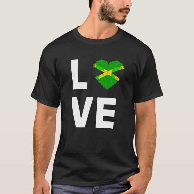 I Kärlek Jamaica Shirt I Heart Jamaica Jamaican Kä T Shirt (Framsida)
