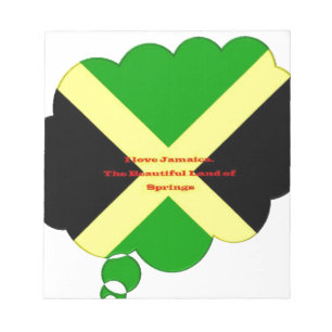 I Kärlek Jamaica Text om Flagga Print Anteckningsblock