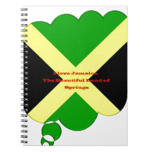 I Kärlek Jamaica Text om Flagga Print Anteckningsbok Med Spiral