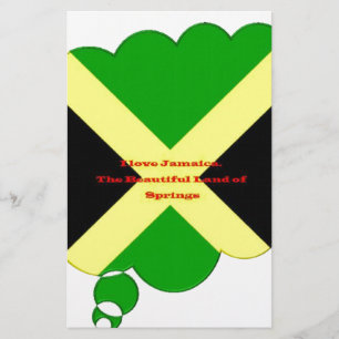 I Kärlek Jamaica Text om Flagga Print Brevpapper