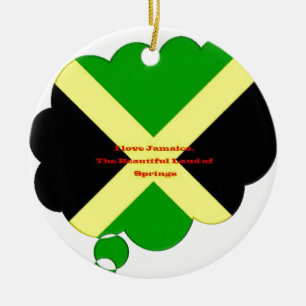 I Kärlek Jamaica Text om Flagga Print Julgransprydnad Keramik