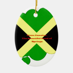 I Kärlek Jamaica Text om Flagga Print Julgransprydnad Keramik