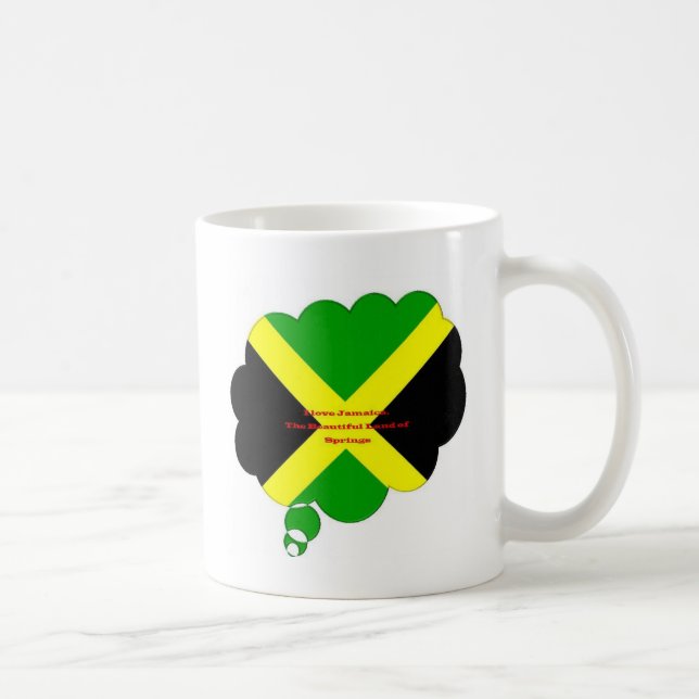 I Kärlek Jamaica Text om Flagga Print Kaffemugg (Höger)