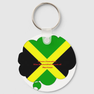 I Kärlek Jamaica Text om Flagga Print Nyckelring