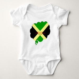 I Kärlek Jamaica Text om Flagga Print T Shirt