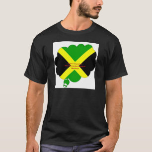 I Kärlek Jamaica Text om Flagga Print T Shirt