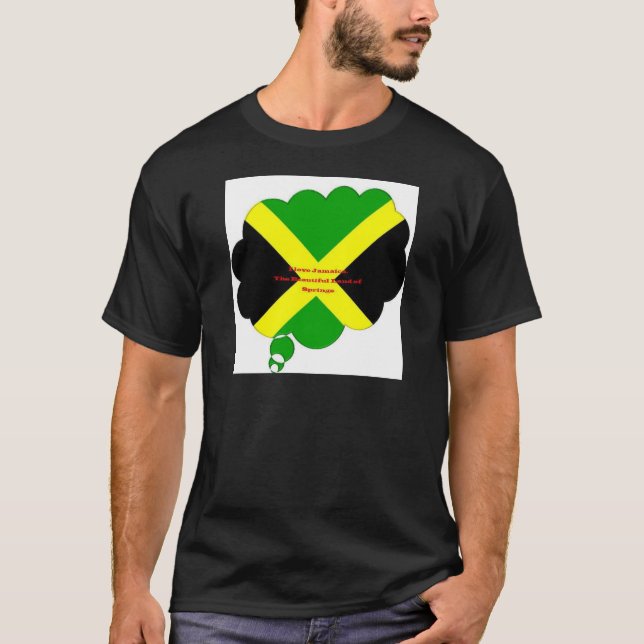 I Kärlek Jamaica Text om Flagga Print T Shirt (Framsida)